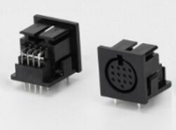 Connector DIN: SM C04 8105 13 P - Schmid-M: Connector DIN: SM C04 8105 13 P Mini Din Jack 13 contacts rectangular, mounting through plate THT ~ Lumberg 0105